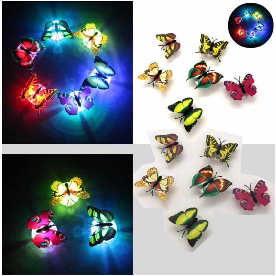 PA Kupu Kupu LED Tumblr Bercahaya / Dekorasi Butterfly Lampu Hias Berubah 7 Warna Souvenir SS020