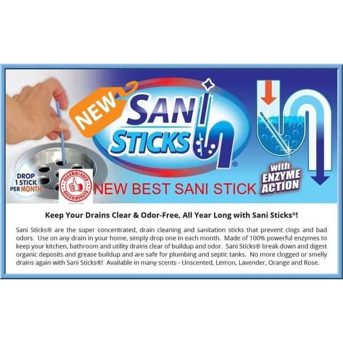 Pembersih Saluran Air Pipa Sani Sticks Cleaner Anti Bau Serbaguna