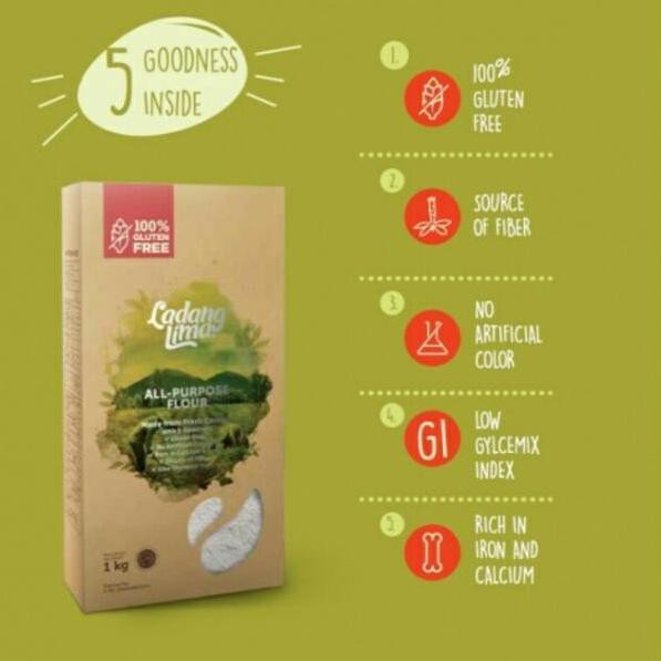 

V4C93H0℔♥➦ Tepung Ladang Lima Gluten Free All Purpose Flour Tapioka pengganti Terigu