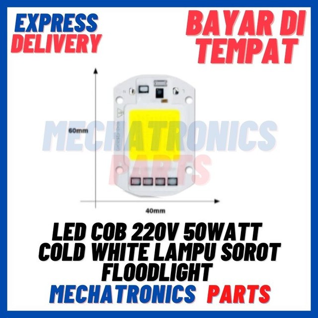 [DSP-9322] LED COB 220V 50WATT COLD WHITE LAMPU SOROT FLOODLIGHT TIDAK PERLU DRIVER