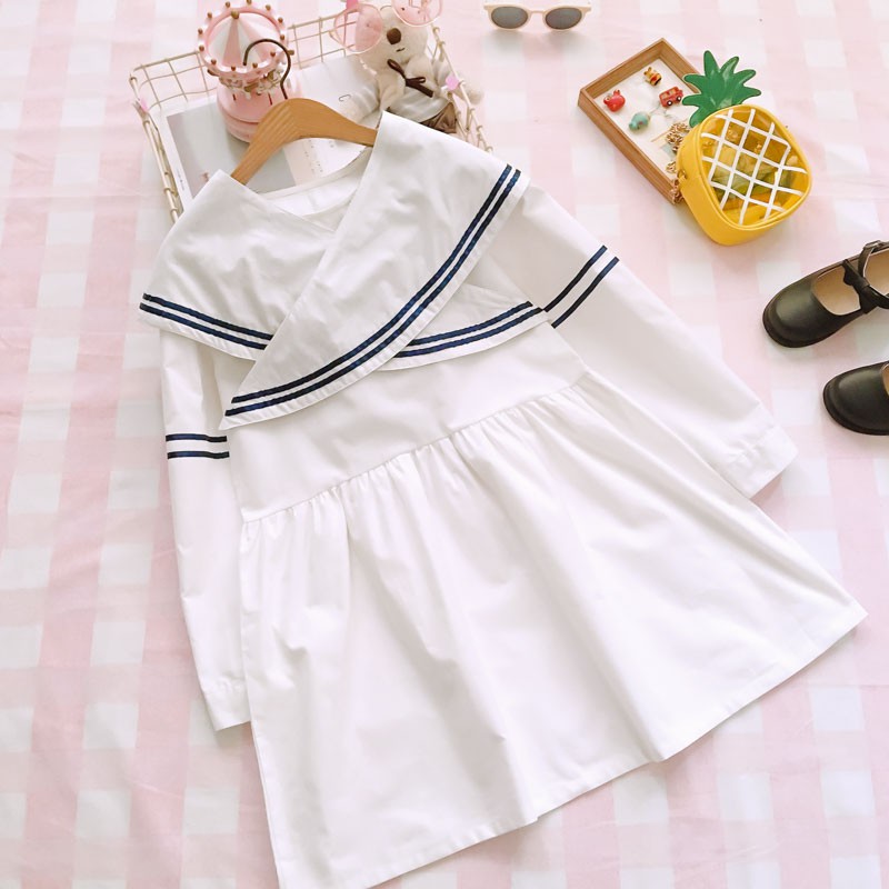 MR-61 sailor seifuku dress uniform seragam sekolah putih navy summer baju import jepang korea