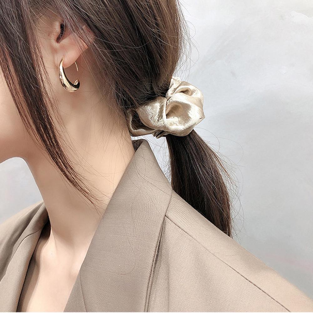 REBUY Rebuy C Shape Earring Wanita Hadiah Lingkaran Mencegah Alergi Lapis Emas Temperamen Ear Hook