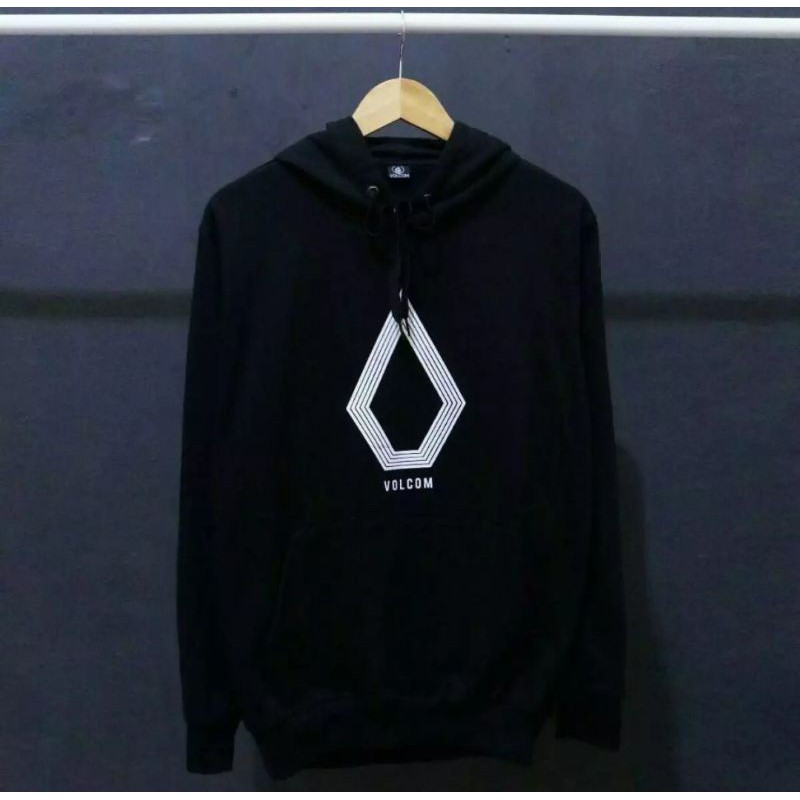 Hoodie sweater keren volcom logo besic varian warna full black