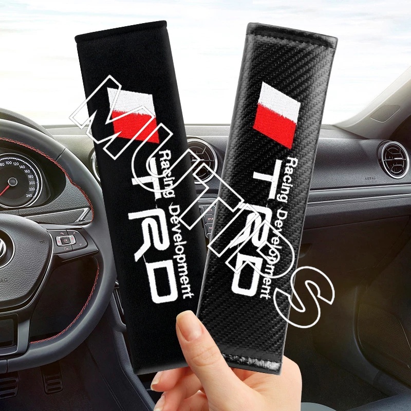 2pcs Bantalan Busa Bahu Sabuk Pengaman Mobil Motif Carbon Fiber Untuk Toyota Avanza Rush Kijiang Innova Calya Razie Yaris Wish Corolla Cross