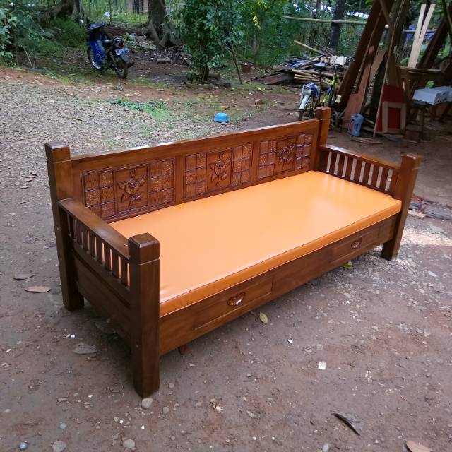 Bale Bale Kursi Panjang Plus Bantalan Busa Kain Oscar Furnitur Mebel Jepara MURAH LARIS SHOPE