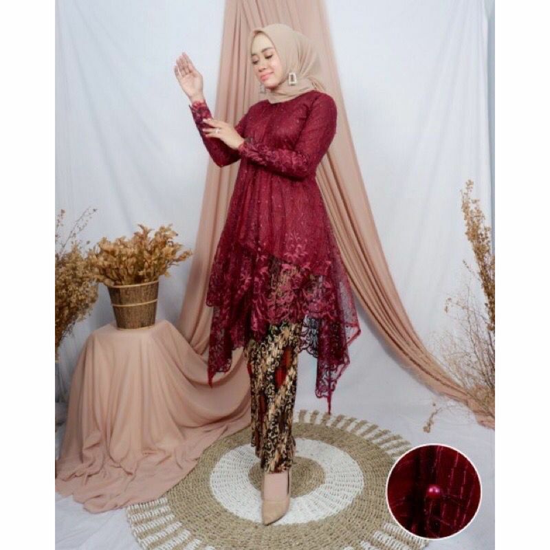 SET KEBAYA TUNIK ARUMI/KEBAYA TULLE/KEBAYA MODERN/KEBAYA
