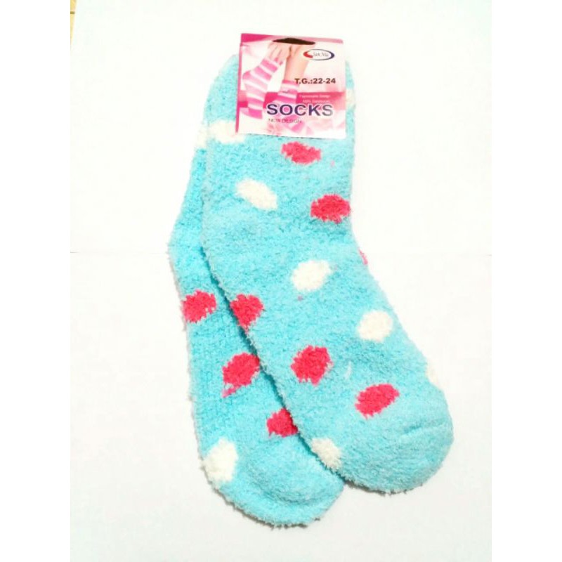 Kaos Kaki Tebal Anti Dingin Sangat Lembut Empuk dan Nyaman Bahan Berkualitas kaos kakicp-Polka Biru