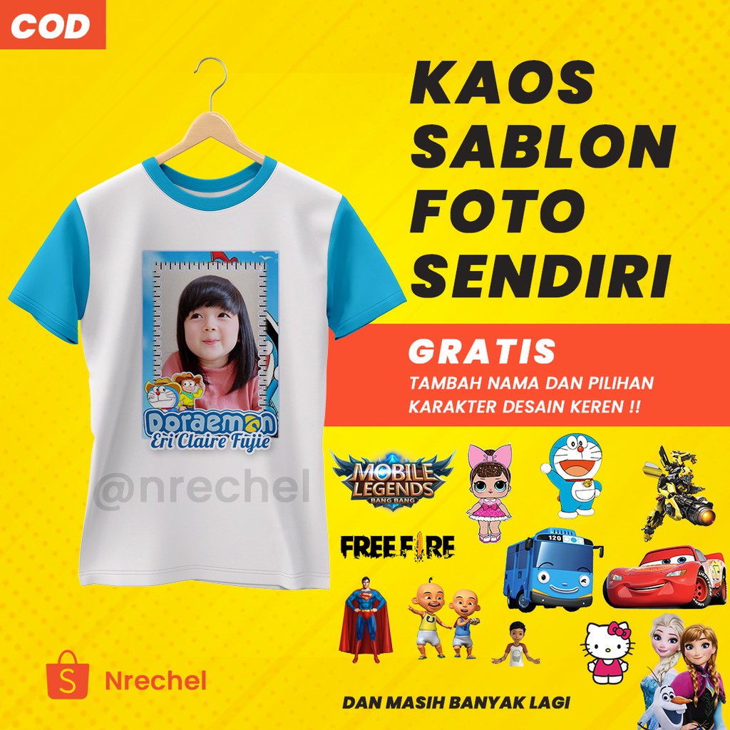 Bisa Cod Kaos Baju Sablon Foto Anak Desain Sendiri Gratis Tambah Nama Shopee Indonesia