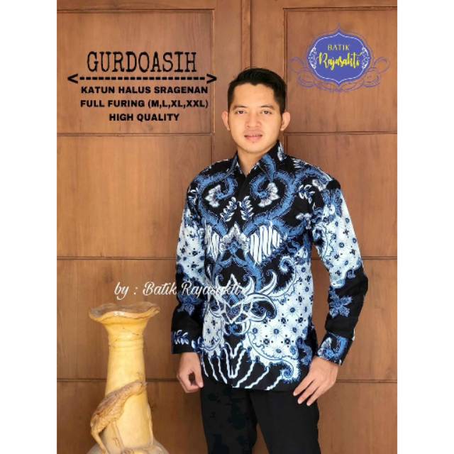 Batik Solo GURDOASIH SAKTI Kemeja Pria Katun Halus Sragenan Full Furing