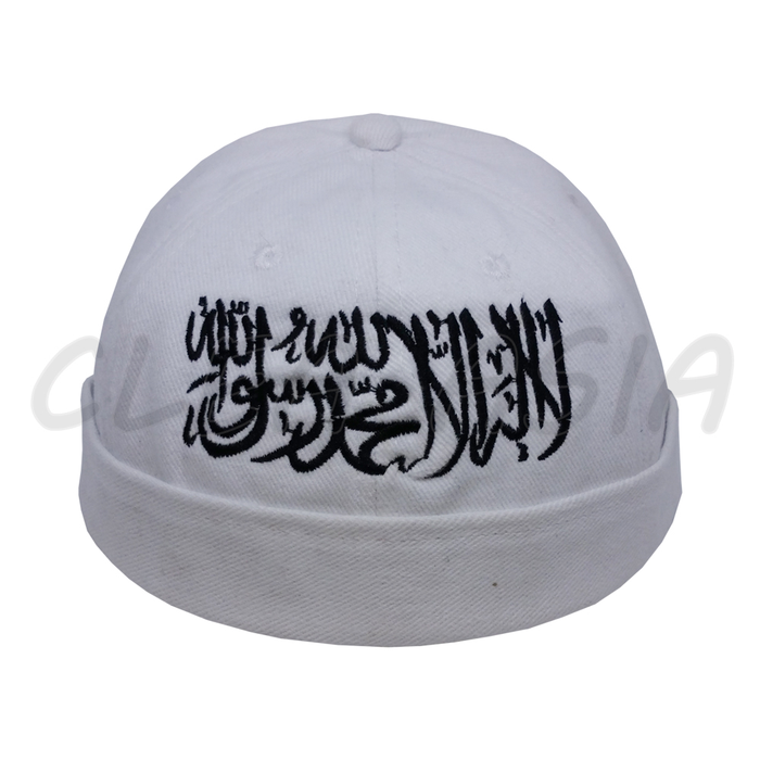 TERLARIS PECI TOPI HIJRAH KOPIAH PECI TAUHID ARAB LAILLAHAIALLAH - PECI TAUHID - Putih