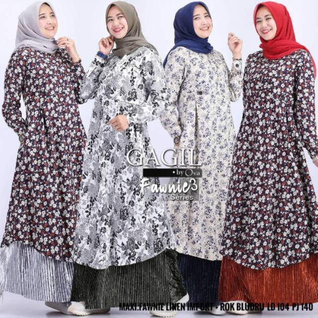 Gamis Fawnie linen import