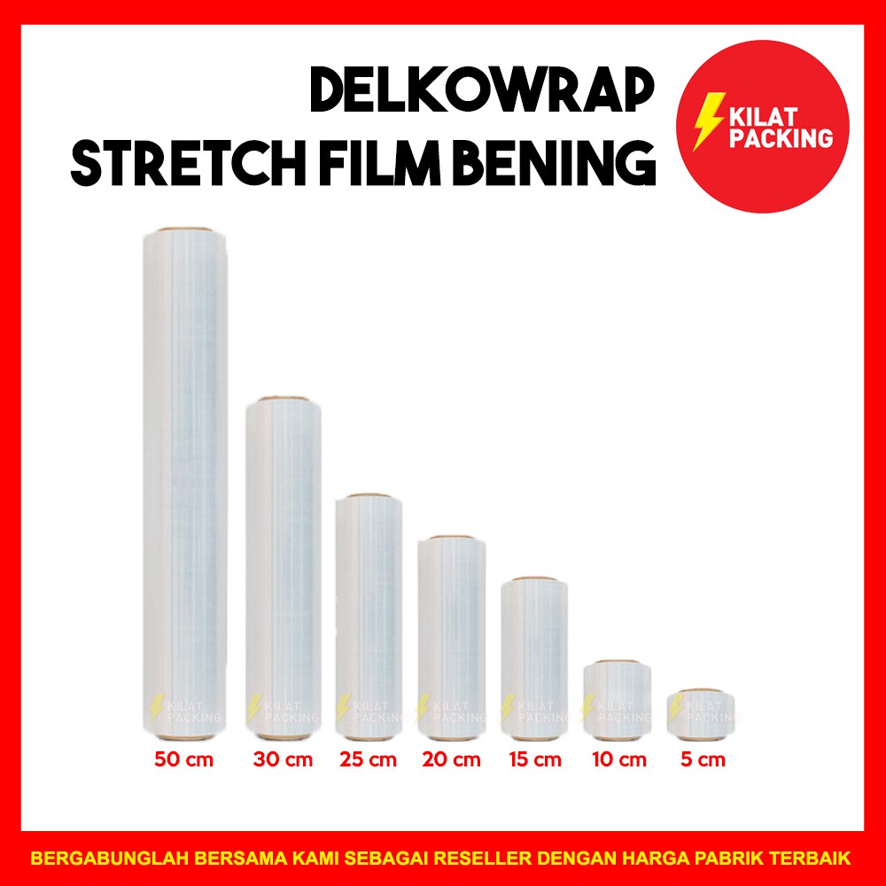 

rtc STRETCH FILM BENING MURAH 50CM X M WRAPPING BARANG DELKOWRAP SATUAN
