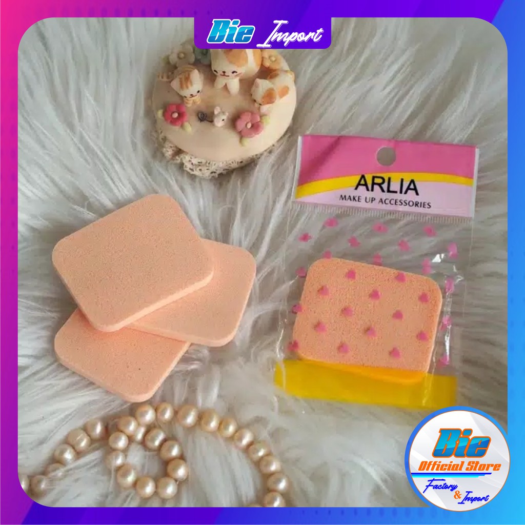 2 Pcs Sponge Make Up / Spon Bedak Arlia Korean Style Import