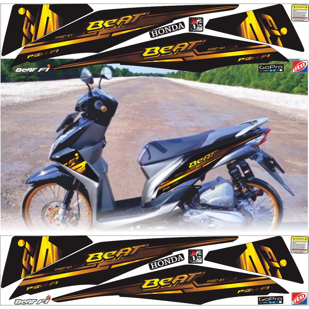 STRIPING HONDA BEAT FI VARIASISTRIPING BEAT FI WANA GOLD/MODIFIKASI BEAT FI/STRIPING BEAT RACING