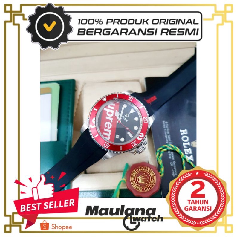 Obrall  JAM TANGAN PRIA WANITA | RANTAI | KULIT | KARET | MURAH | pria - rolex aupreme merah ori inc