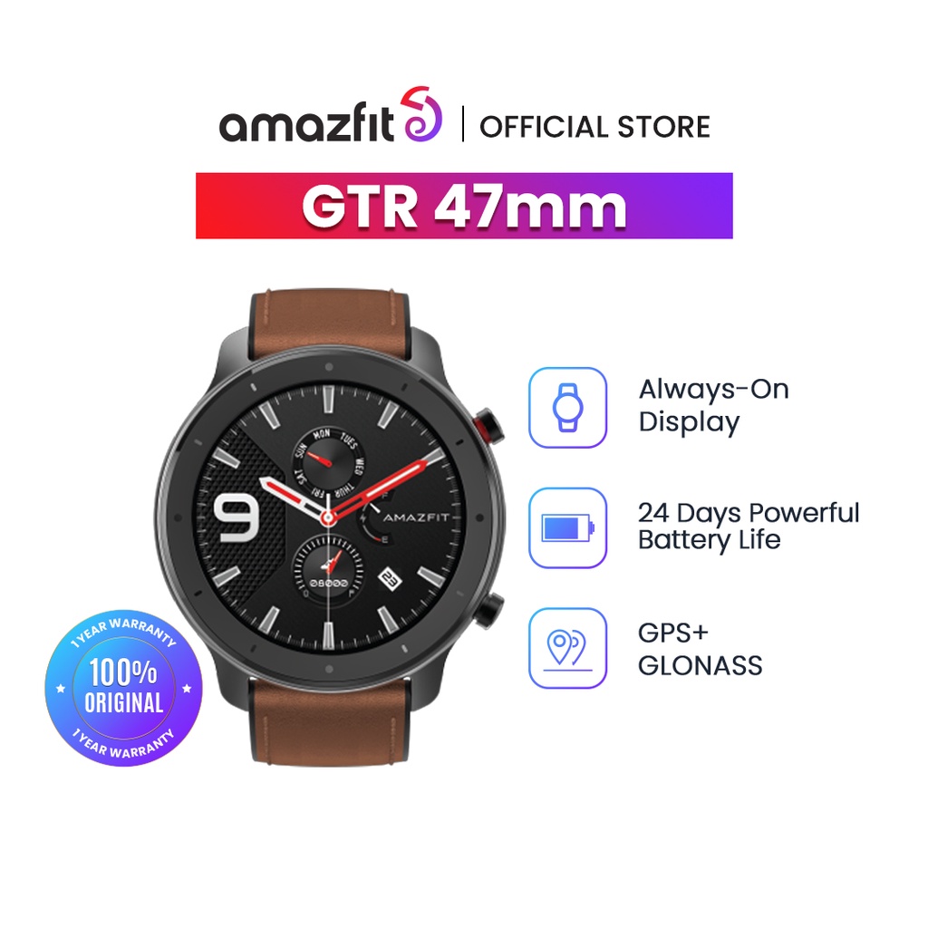 Amazfit GTR 47 47mm Smart Watch 5ATM New Zepp Smartwatch Long Battery Music Control For Android IOS Phone Jam Tangan Pintar-4