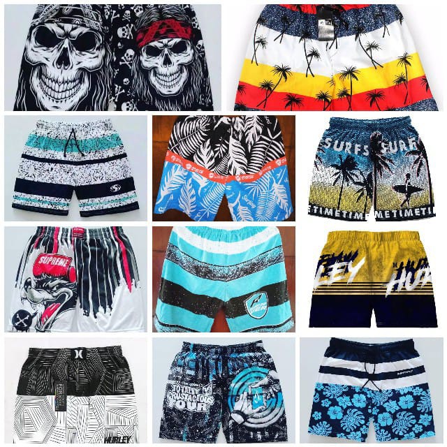 Celana Pendek Boxer Pria Bahan Cotton Combed 30s Motif Printing Distro Original Brand Seven One