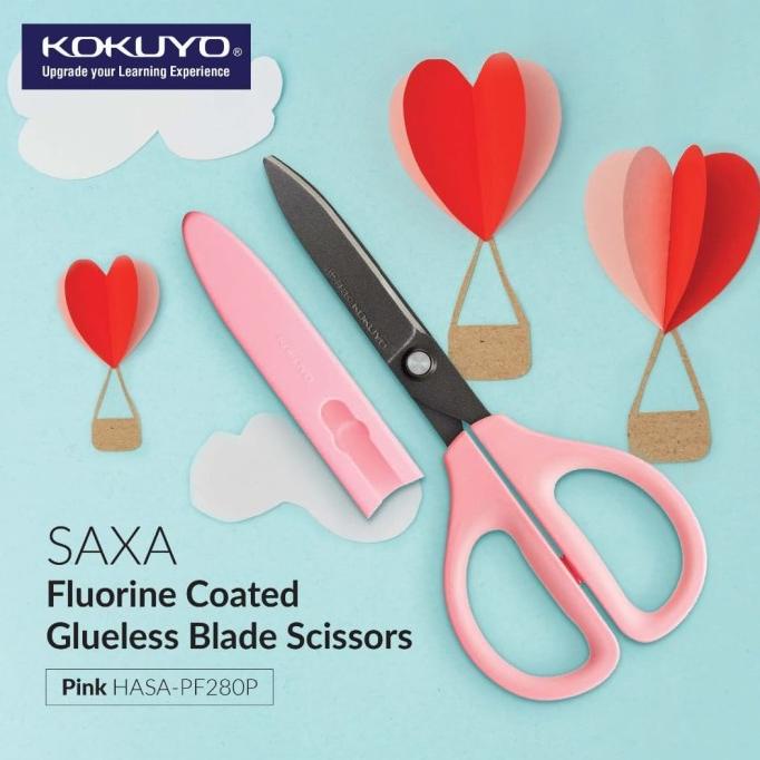 

Kokuyo Scissor Fluorine Coated Glueless Blade . (Teflon) HAZA-PF280 - Merah Muda Kode 71