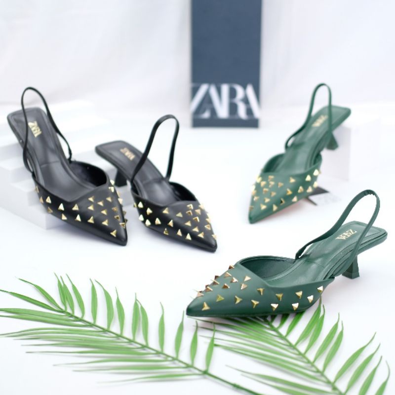 ZARA HEELS /ZARA STUDED HEELS 392 /SANDAL HEELS ZARA /SEPATU ZARA KITTENS HEELS
