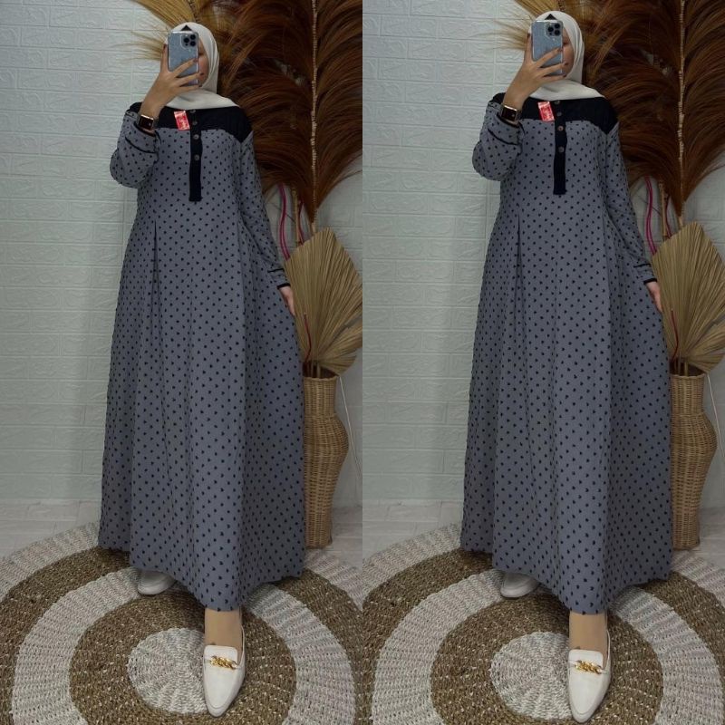 Gamis Cringkel rubiah terbaru bahan premium model simpel