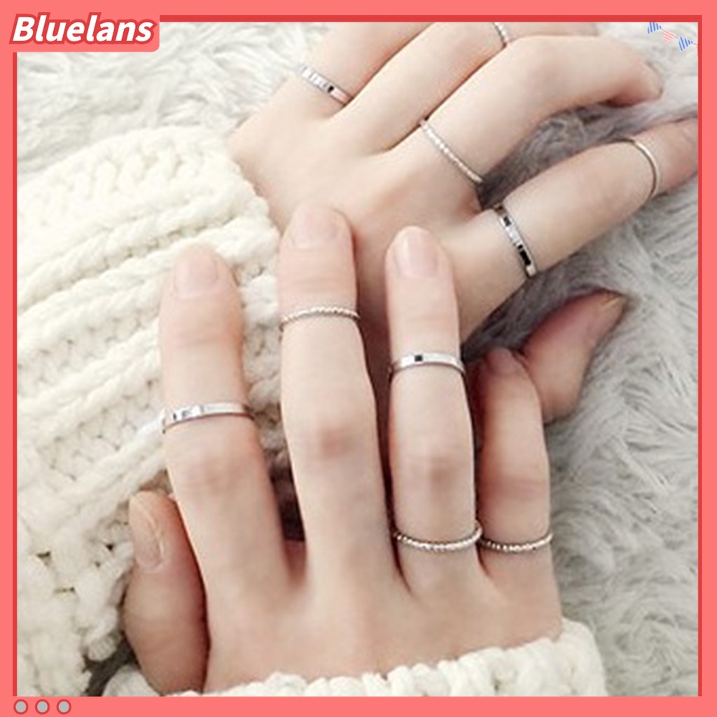 10 Pcs Cincin Jari Ringan Warna Murni Untuk Pria Dan Wanita