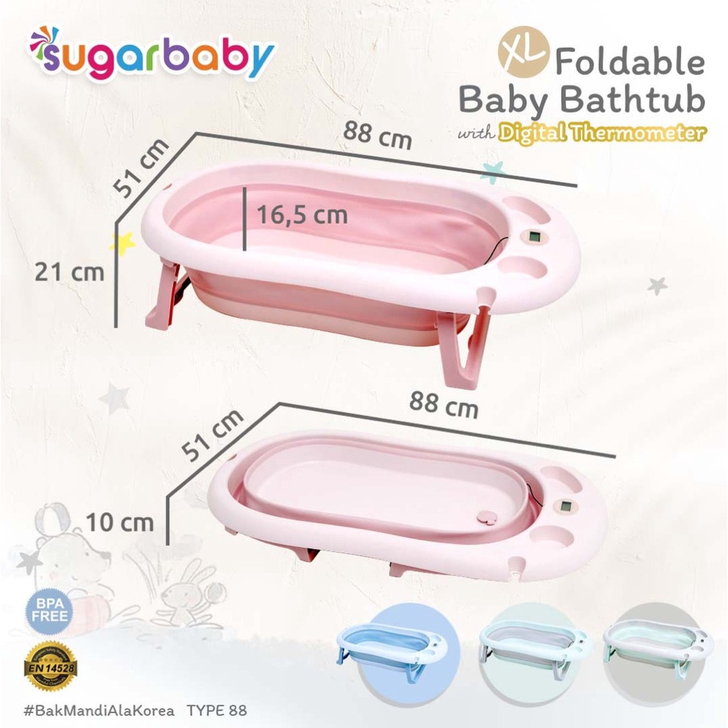 Sugar Baby Foldable Bathtub #F88 (With Digital Thermo)