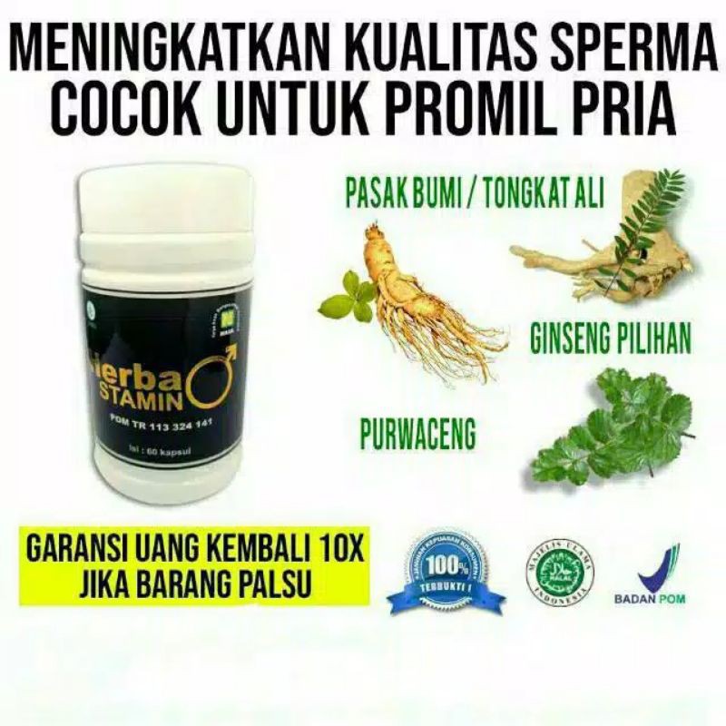Penambah sperma pria - Penambah sperma untuk pria - Kesuburan pria - Herbastamin - Obat kuat pria