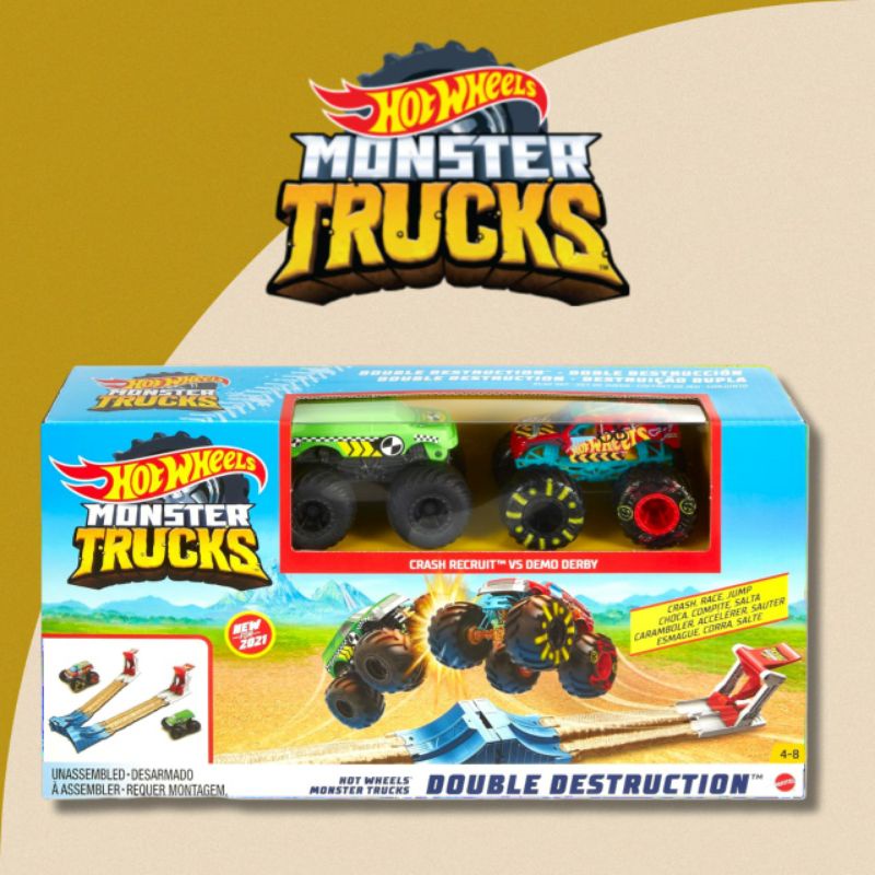 Double Destruction Hotwheels Monster Truck/ Track Hotwheels Monster Truck