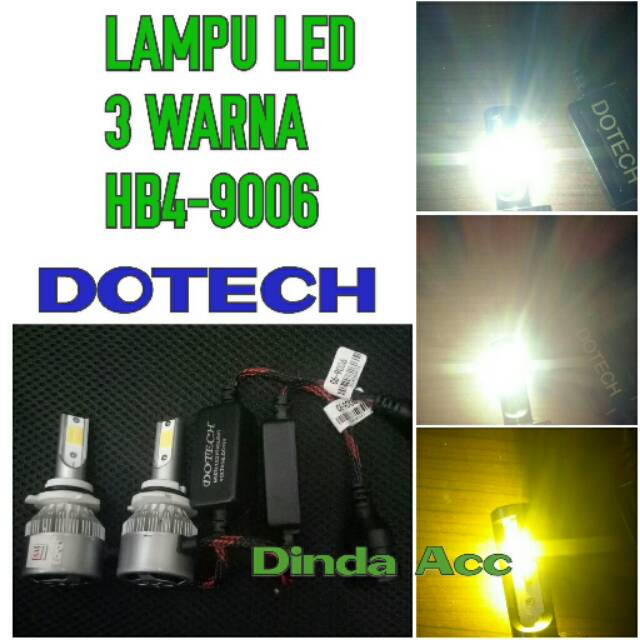 Lampu LED HB4/9006 DOTECH 3 Warna