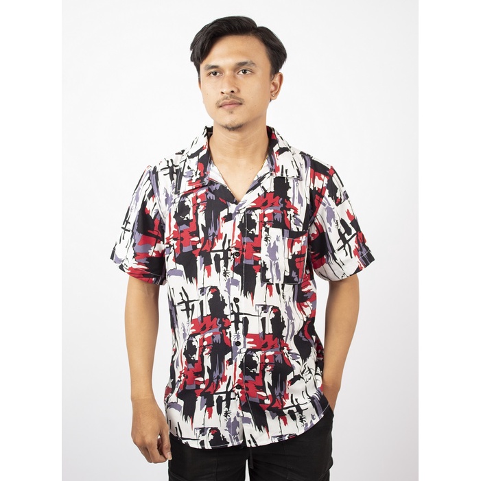 FORTGLASS HAWAI COLOUR KEMEJA PRIA BAJU PANTAI COWO BALI REGGAE COWO PENDEK SANTAI RAYON HALUS