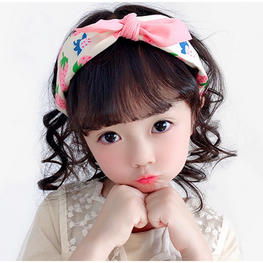 Bando Korea Anak Perempuan Aksen Ikat Pita Kartun Buah Aksesoris Bandana Rambut fashion lucu kekinian AK223