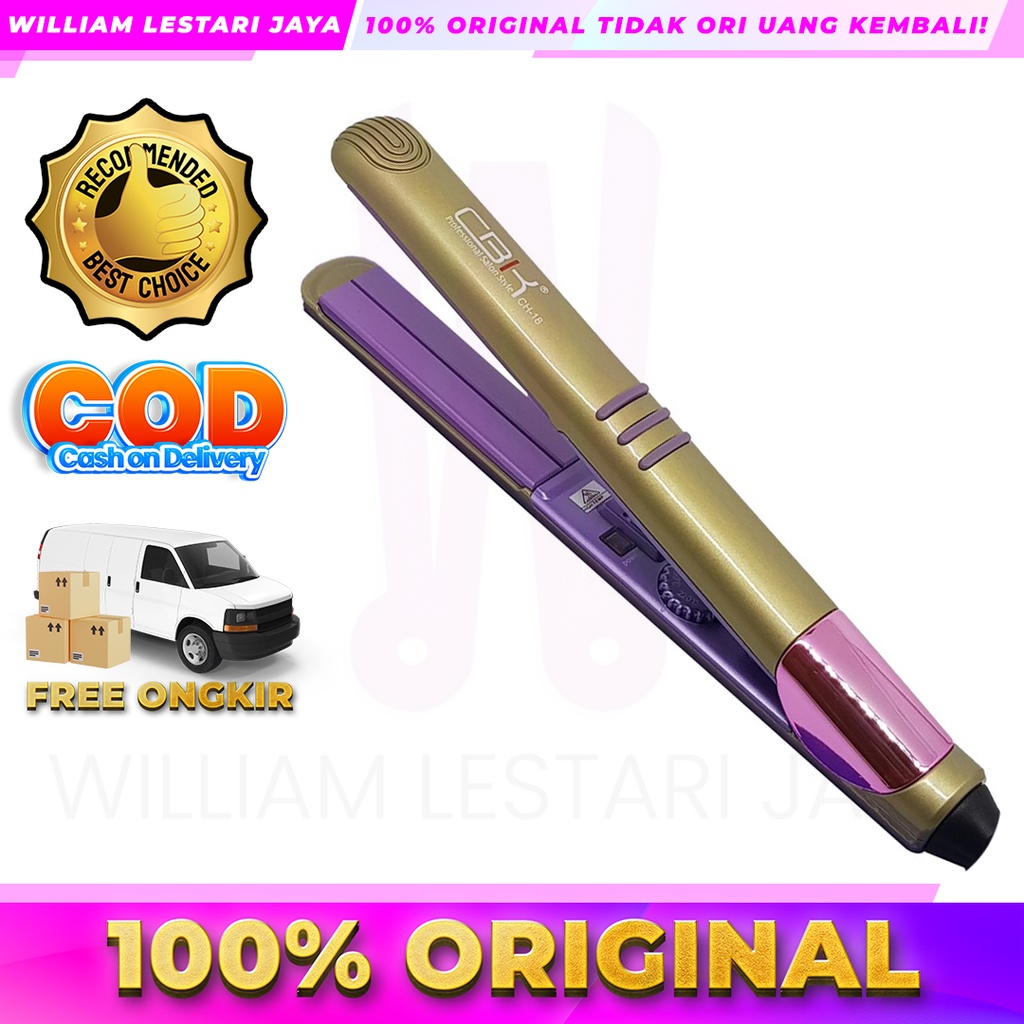 Catok Rambut CBK CH-18 With Flat Iron / Professional Salon / Catok Meluruskan / Keriting Rambut