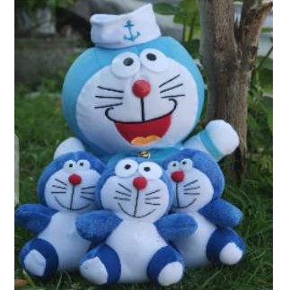 Boneka Doraemon Pelaut Garis M ukuran 30 cm  Beranak 3 ukuran 15 cm Murah Kwalitas SNI