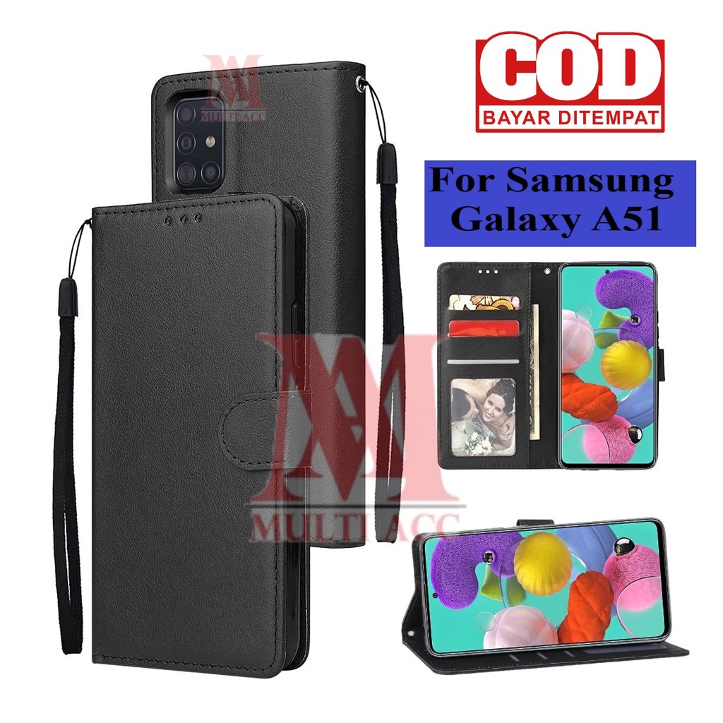 SAMSUNG GALAXY A51 Leather Flip Cover Wallet Case Kulit Case Wallet Leather Flip Case