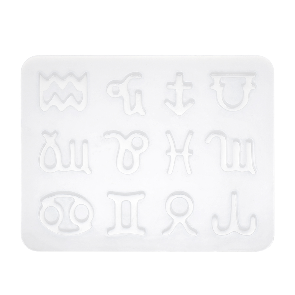 Suyou Cetakan Resin Epoksi 12 Rasi Bintang Bahan Silikon Untuk Liontin / Gantungan Kunci / Craft Diy