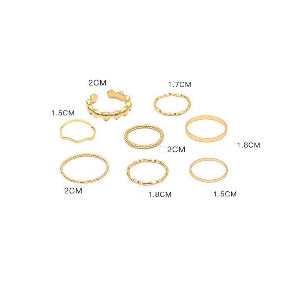 Set Cincin Model Terbuka Bahan Alloy Warna Silver Dapat Disesuaikan Gaya Punk Untuk Wanita