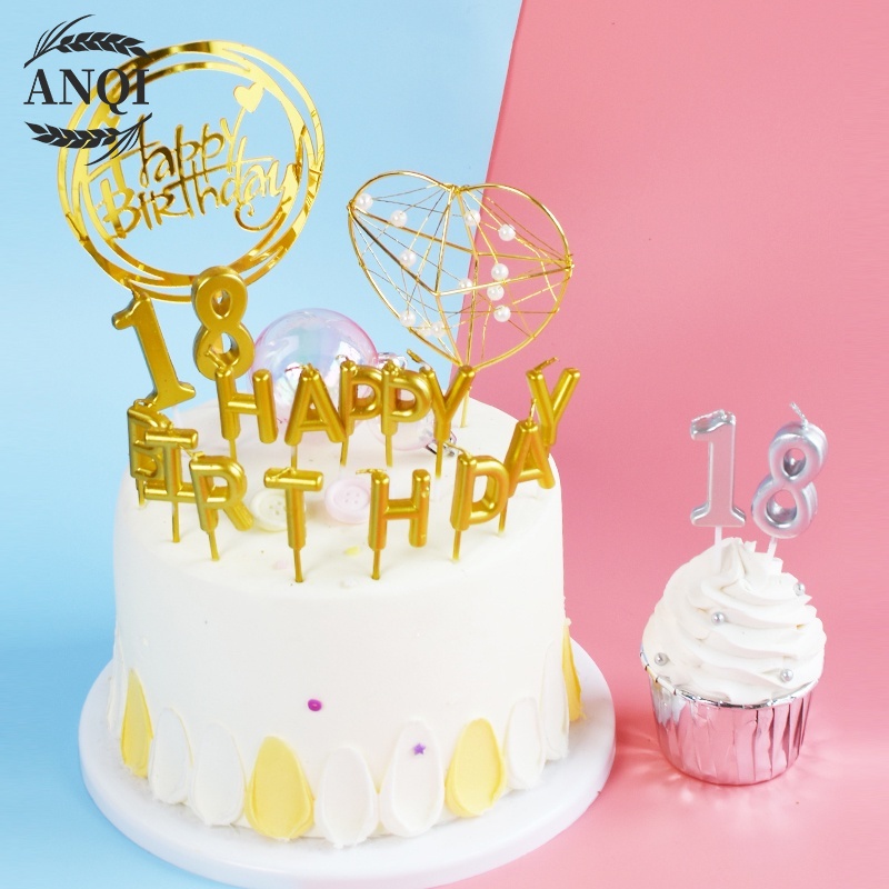 ANQI 1888 Lilin Ulir Panjang isi 6pcs/ Lilin Ulang Tahun Panjang Spiral/ Lilin Chrome Curly Panjang