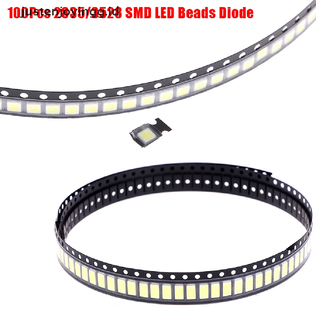 【justenjoyingg.id】 100Pcs 2835/3528 Chips SMD LED Beads 1W 3V Cold White Light For TV LED Diodes .