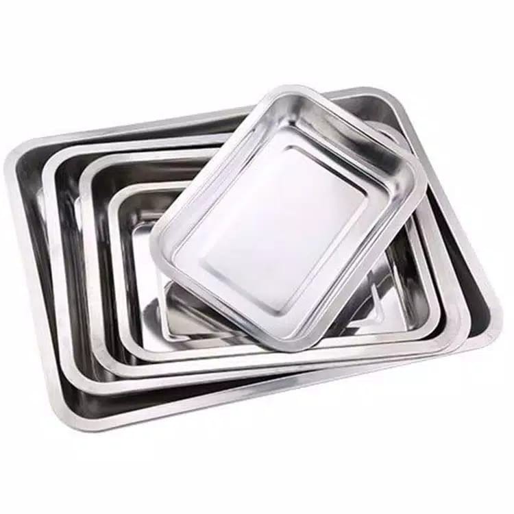 Promo!!!! 3 PCS Nampan Stainless Steel / Baki / Baking Tray Ukuran 27-20. 32-22, 36-27CM