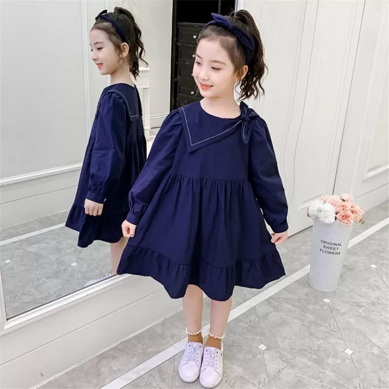 Zahra Dress Anak Perempuan Savarin Bahan Katun | Pakaian Anak Kekinian Umur 1 - 6 Tahun