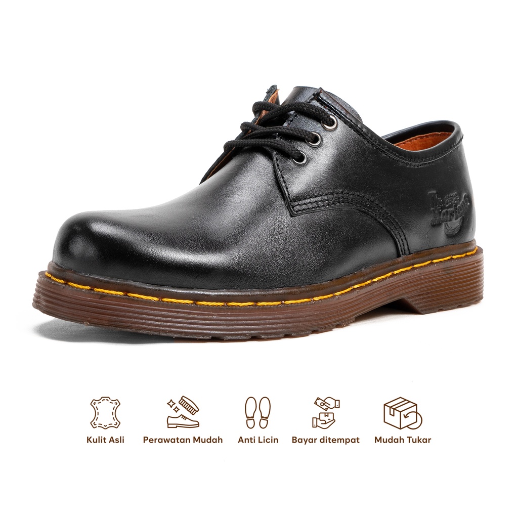 Sepatu Boots Pria Low Boot 3 Hole Kulit Asli Like Dr Martens 1060