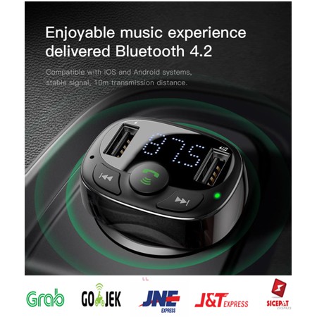 Baseus Dual USB Car Charger FM Transmitter Modulator MP3 Player