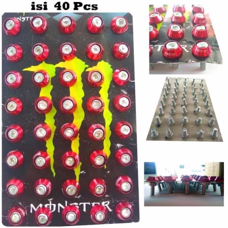 Baut L + Ring Monel Variasi isi 40 pcs Universal