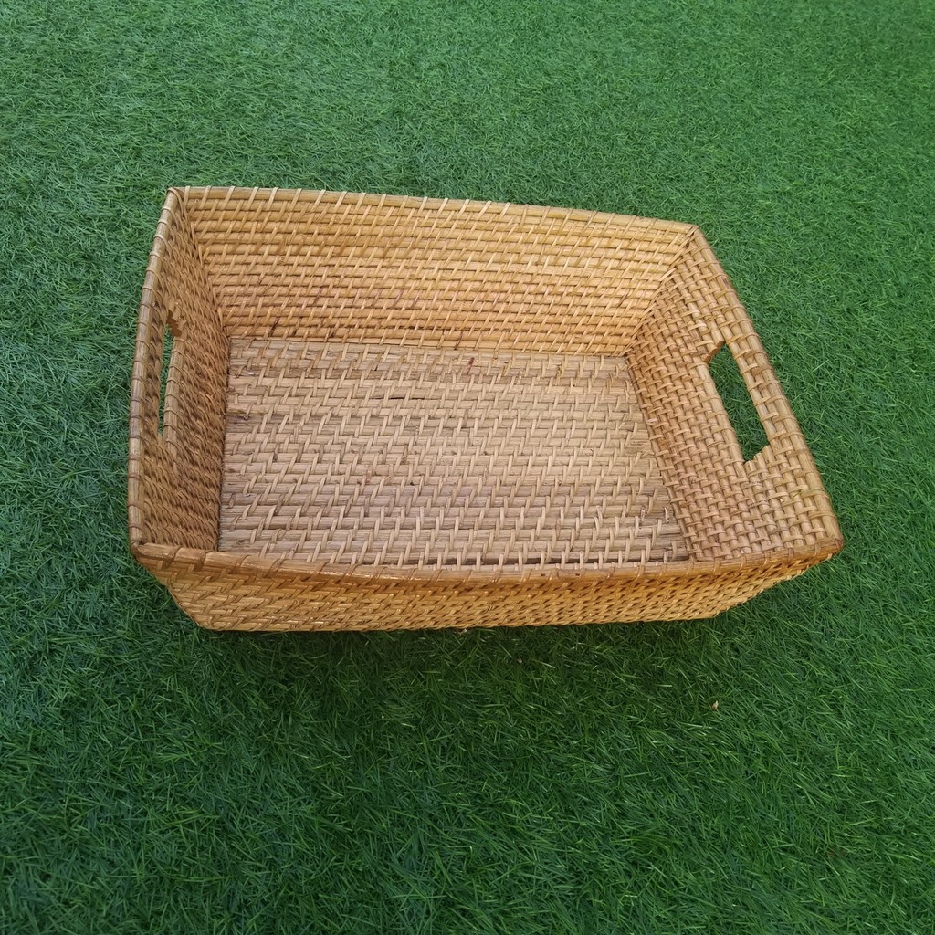 Kerajinan Tangan Rotan - Keranjang Anyaman Lombok Kecil - 39x33x11cm