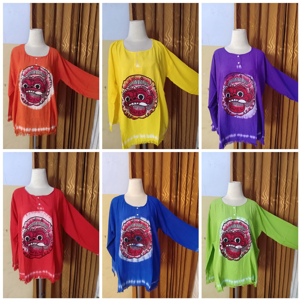 BAJU BARONG PRINTING/ BAJU PRIA WANITA KHAS BALI/BAJU SANTAI