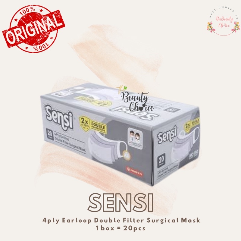 MASKER SENSI 4PLY 4 PLY DOUBLE FILTER SURGICAL MASK