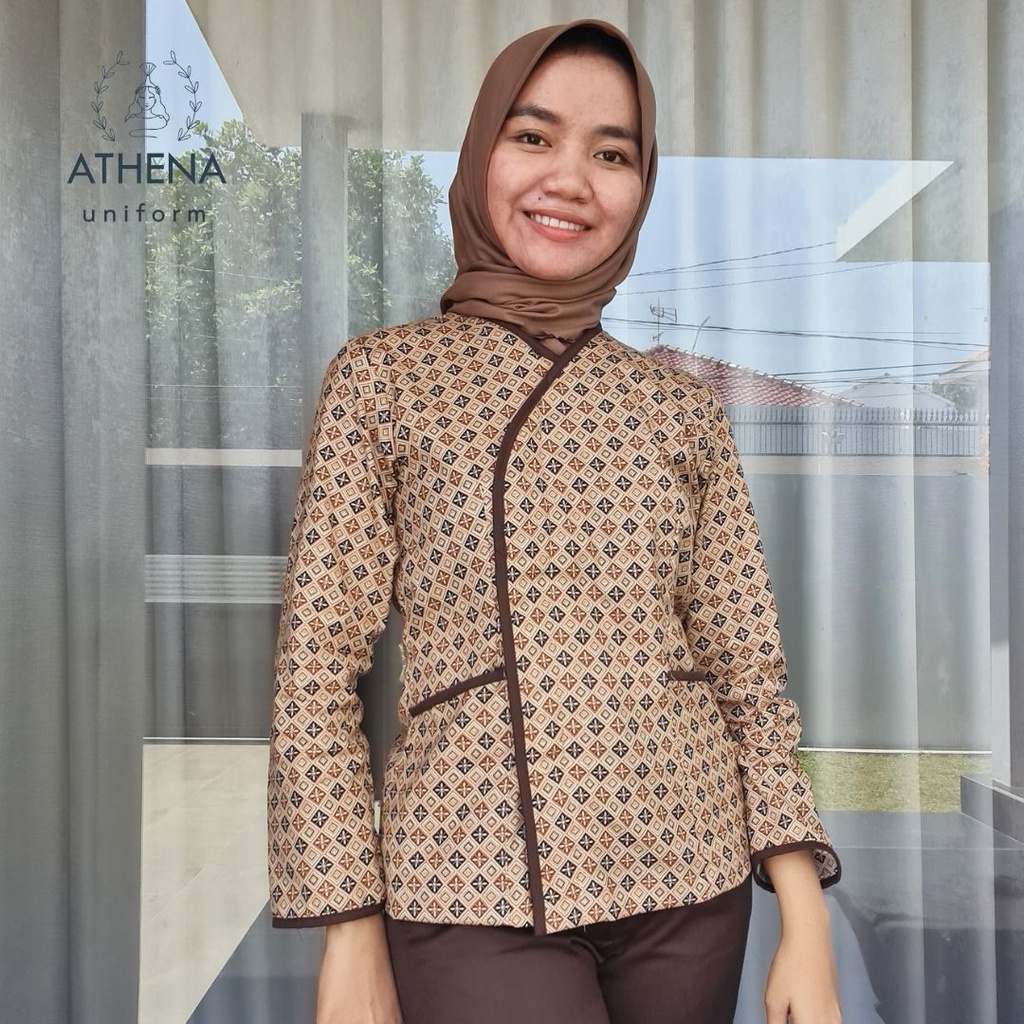 Atasan Baju Seragam Suster / Seragam Nanny / Seragam Baby Sitter Premium Yuri Series Batik -Athena Uniform BATIK LV-2