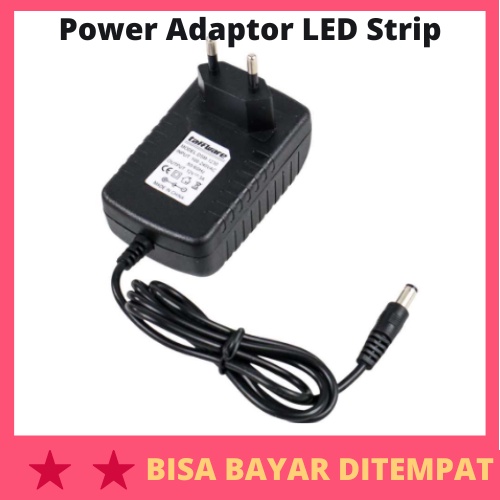 Power Adaptor LED Strip EU Plug DC12V 3A / Adaptor Adapter Socket Power Supply Daya Kabel EU Plug Co