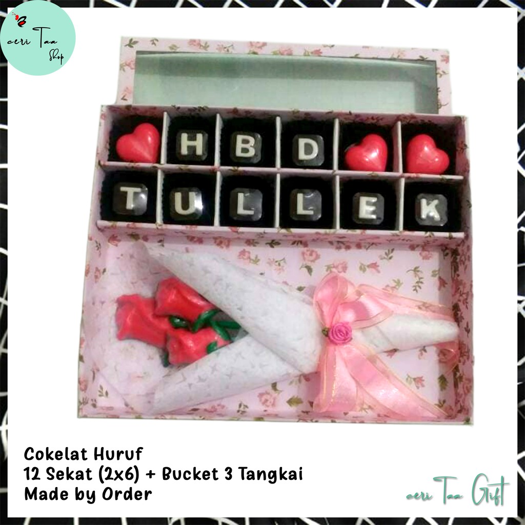 

Cokelat 12 Sekat 2x6 Bucket | Cokelat Souvenir | Cokelat Huruf | Cokelat Angka | Cokelat Bingkisan