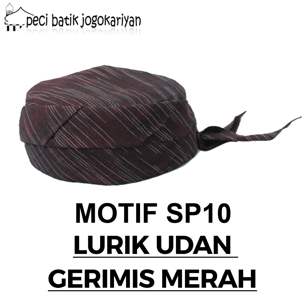 Jual Peci Batik Jogokariyan Asli Motif Terbaru Lurik Udan Gerimis Merah Kopeah Songkok Pria